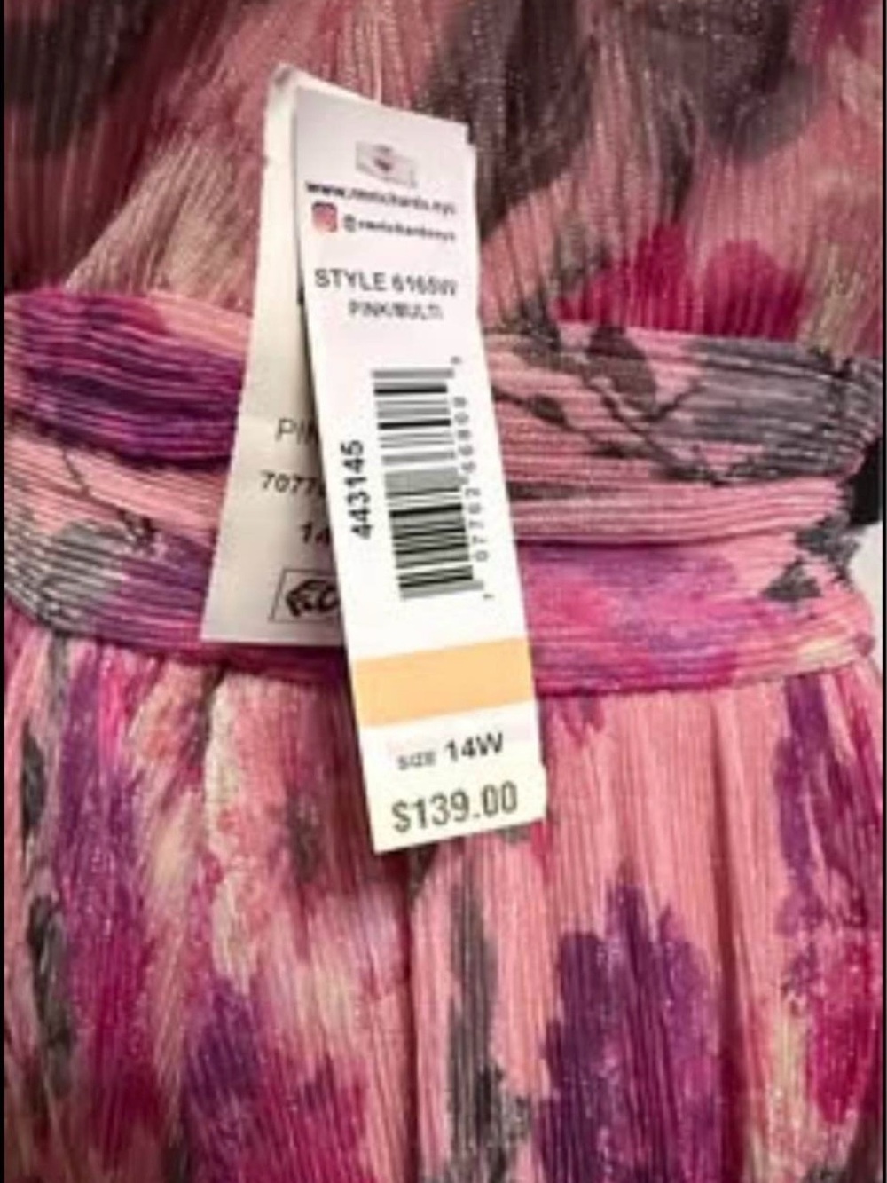 R&M Richards Pink Floral Sleeveless Wrap Maxi Dress - Picture 3 of 4